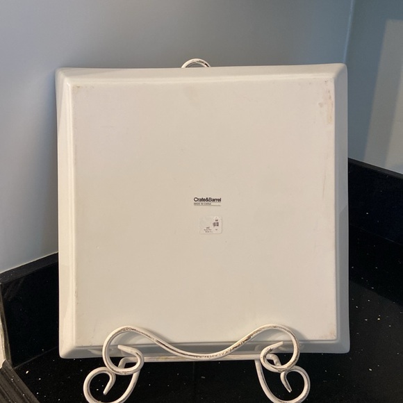 Crate & Barrel Reindeer Snowflake Christmas Ceramic Serving or Display Tray - Picture 2 of 13